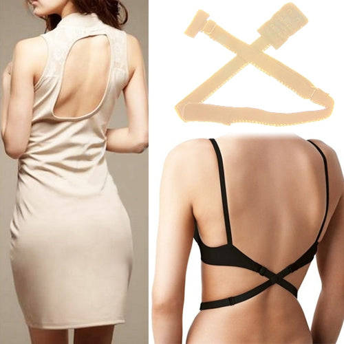 Adjustable Low Back Bra Strap Converter Backless V Conversion Solution(Khaki)