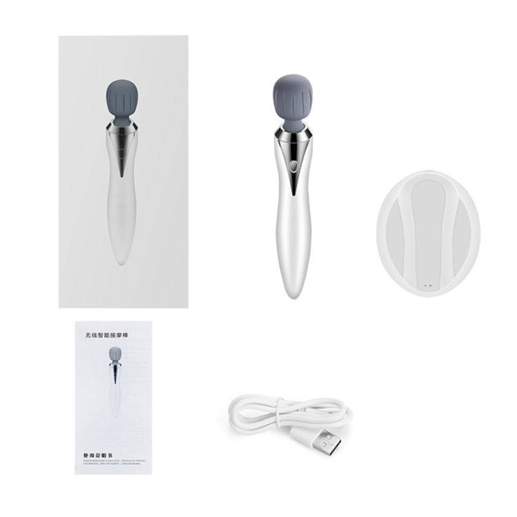 Portable Mini Multifunctional Physiotherapy Electric Hand-held Massage Stick(White)