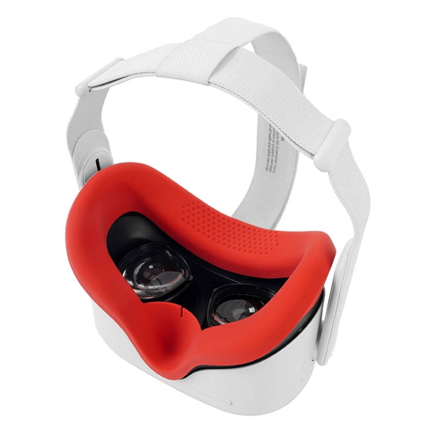 JD-391215 Suitable for Quest 2 Generation VR Eye Mask Silicone Cover + Lens Cover Set(Red)