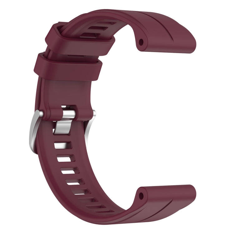 For Garmin Fenix 6 Pro GPS 22mm Solid Color Silicone Watch Band(Burgundy)