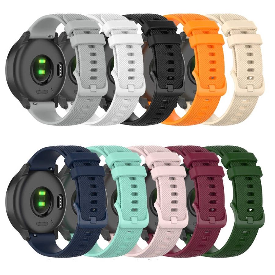 For Samsung Galaxy Watch4 Classic 46mm 20mm Plaid Solid Color Silicone Watch Band(Pink)