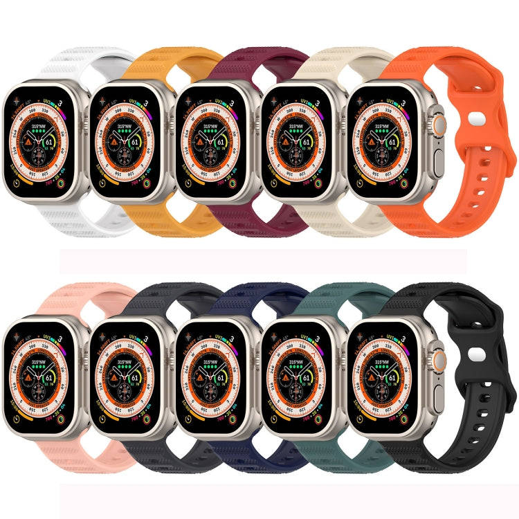 For Apple Watch 4 44mm Reverse Buckle Dot Texture Silicone Watch Band(Black)