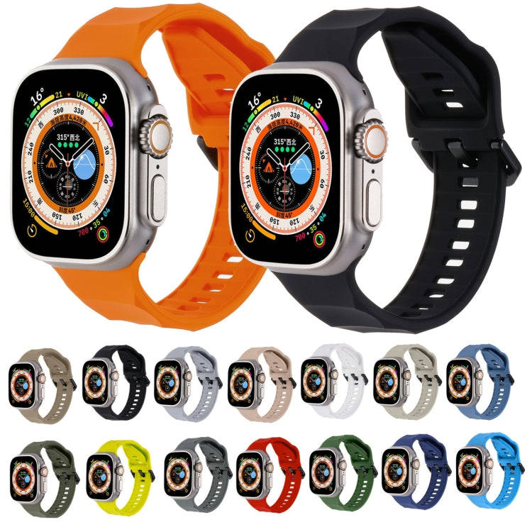 For Apple Watch 6 44mm Ripple Silicone Sports Watch Band(Light Grey)