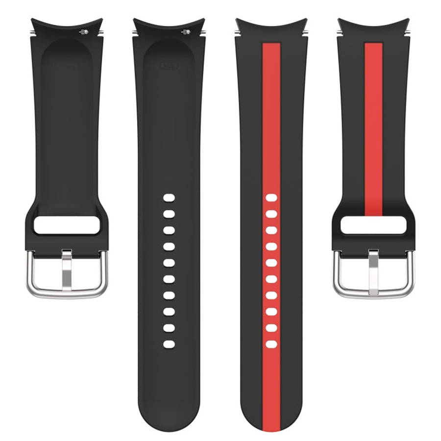 For Samsung Galaxy Watch 6 40mm Two-Color Silicone Watch Band(Black+Blue)