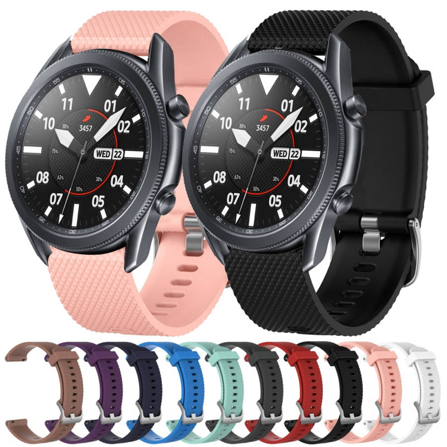 For Samsung Galaxy Watch 46mm 22mm Diamond Textured Silicone Watch Band(Red)