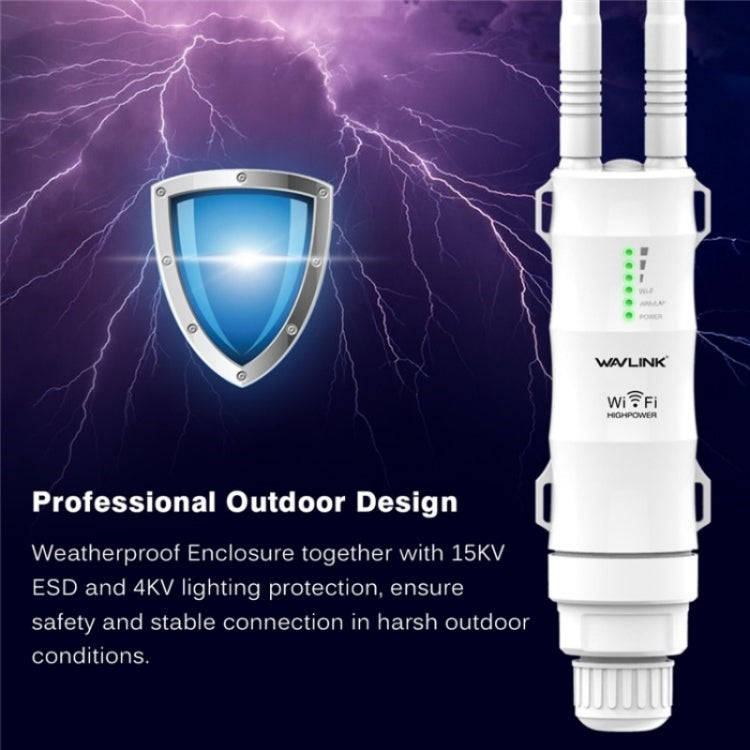 WAVLINK WN570HN2 With PoE Powered WAN/ AP / Repeater Mode 300Mbps Outdoor Router, Plug:US Plug