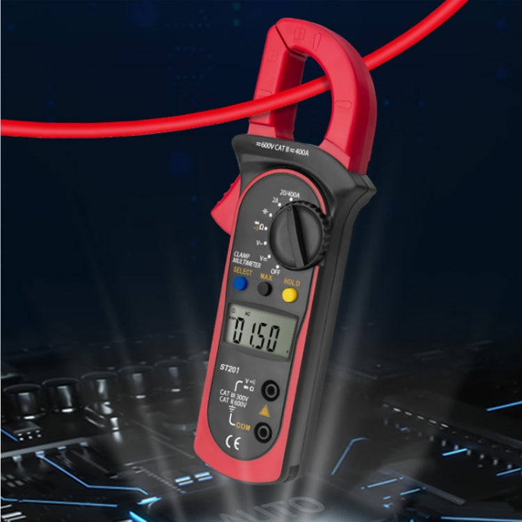 ANENG ST201 AC And DC Digital Clamp Multimeter Voltage And Current Measuring Instrument Tester(Red)