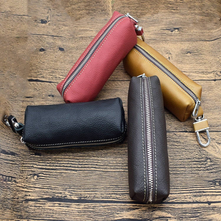 Car Keys Holder Genuine Leather Coin Purse for Men Key Wallets(Red)