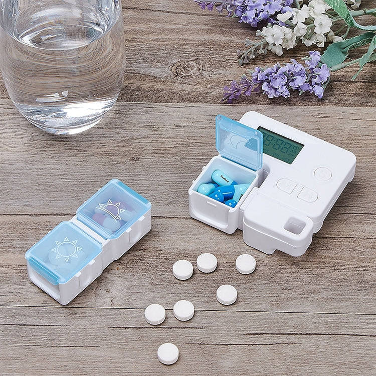 Portable Intelligent Plastic Storage Box Electronic Timing Reminder Medicine Boxes(Bright Red)