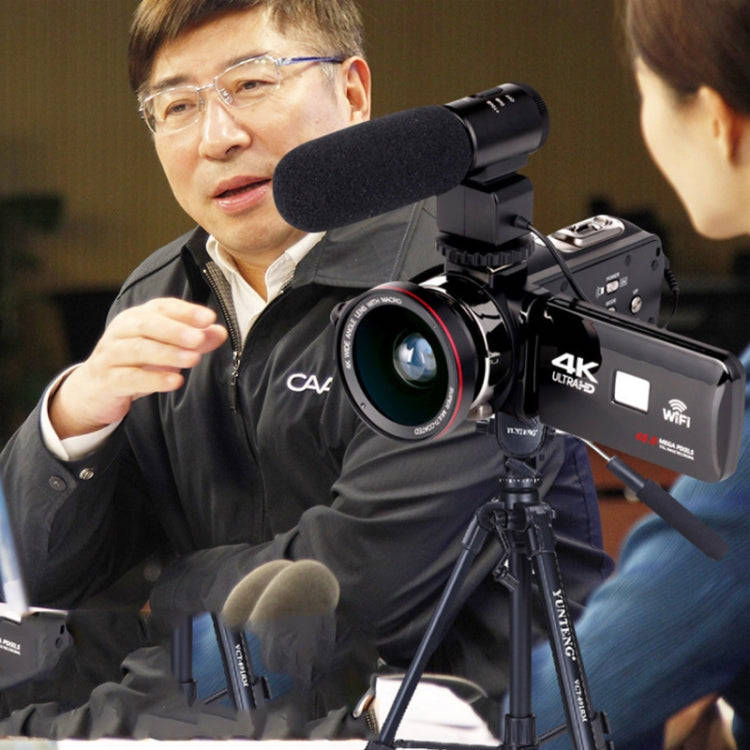 4K HD Night Vision 48MP Home WiFi Live Camcorder DV Digital Camera, Style:Hood +  Microphone