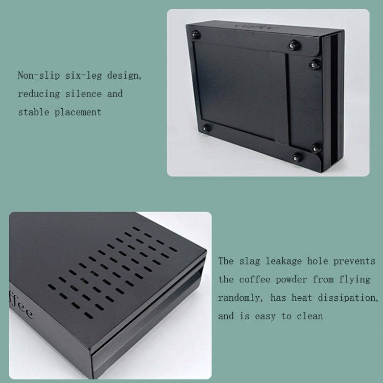 Stainless Steel Drawer Type Coffee Grounds Box Coffee Machine Supporting Equipment(Steel Color)