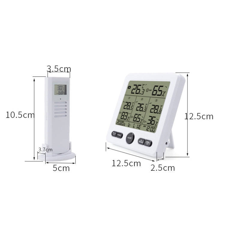 Three Dragged Multi-Function Wireless Thermometer And Hygrometer Indoor And Outdoor High-Precisio...