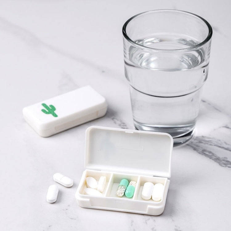 8 PCS Small Portable Moisture-proof Sealed Medicine Box 3 Compartments A Day Medicine Divided(Tur...