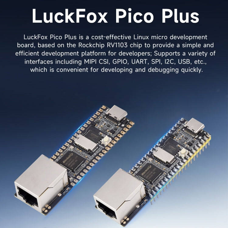 Waveshare LuckFox Pico Plus RV1103 Linux Micro Development Board, With Ethernet Port without Header