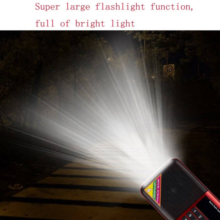 Bluetooth Card Radio Digital FM Player, Specifications: Y-509FM (No Solar Panel)(Red)