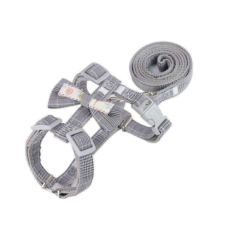 Bow-knot Anti-breakaway Adjustable Cat Leash S(Grey)