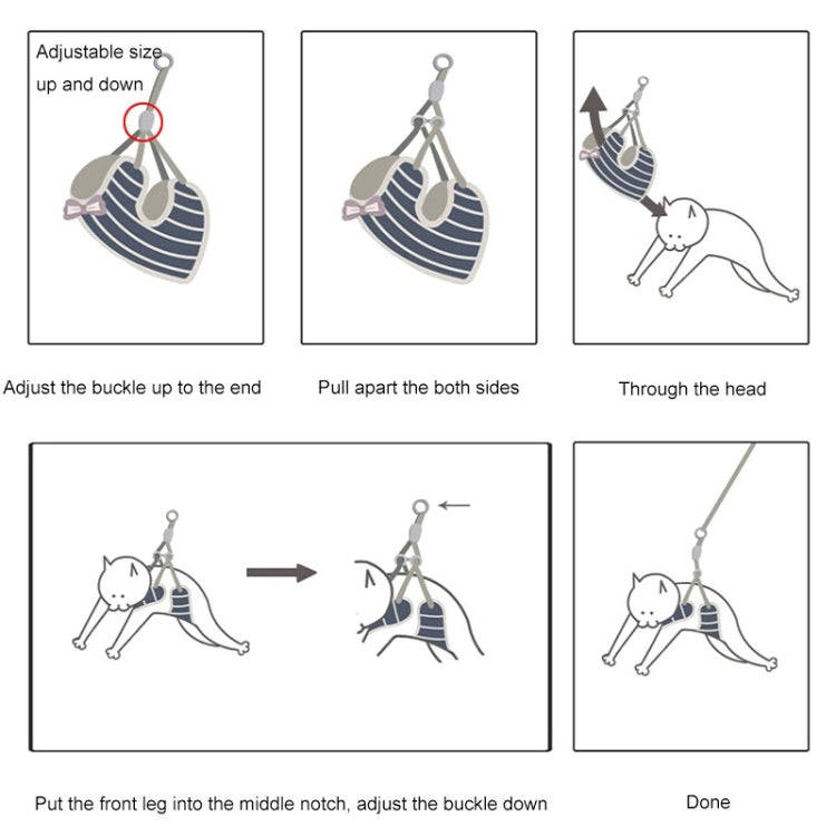 Bow Vest Type Adjustable Cat Leash(Blue)