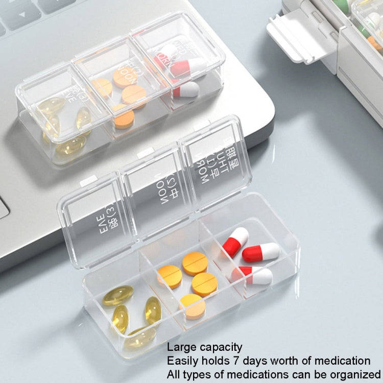 24 Grid Large Capacity Sealing Pills Case 3 Times A Day 7 Day Medicine Organizer Box(Blue)