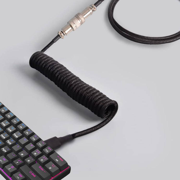 USB-C/Type-C  Mechanical Keyboard Wire Computer Aviation Connector,Cable Length: 3m(White)
