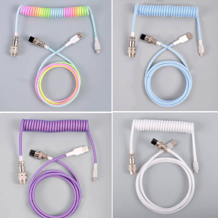 USB-C/Type-C  Mechanical Keyboard Wire Computer Aviation Connector,Cable Length: 3m(White)