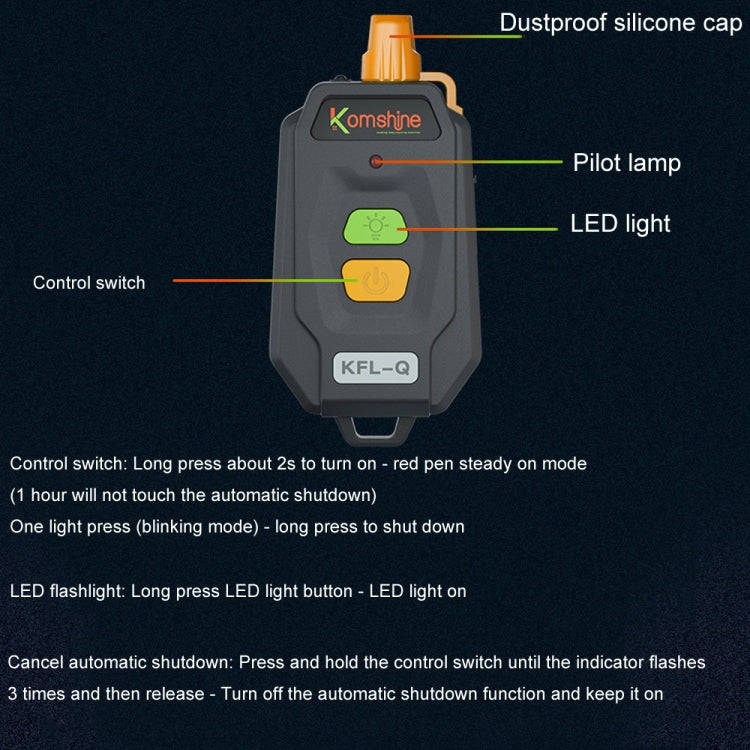 Komshine 15km Mini Optical Fiber Breakpoint Positioning Test Red Light Pen, Specification: KFL-Q-...