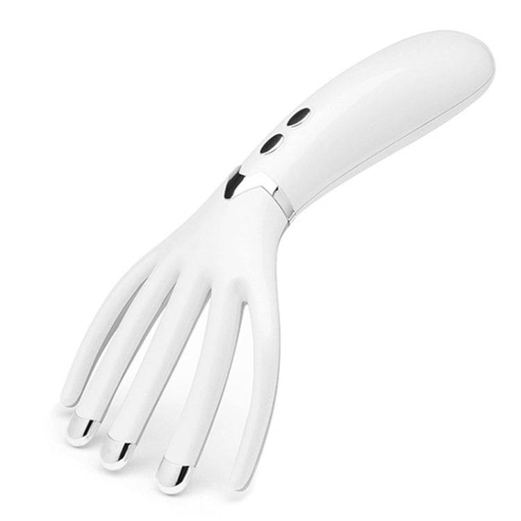 Mini Charging Electric Head Massager Multifunctional Heated Vibration Massage Comb(Pearl White)