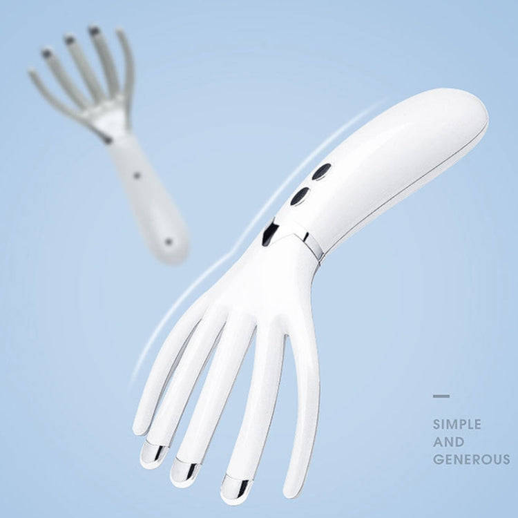 Mini Charging Electric Head Massager Multifunctional Heated Vibration Massage Comb(Pearl White)