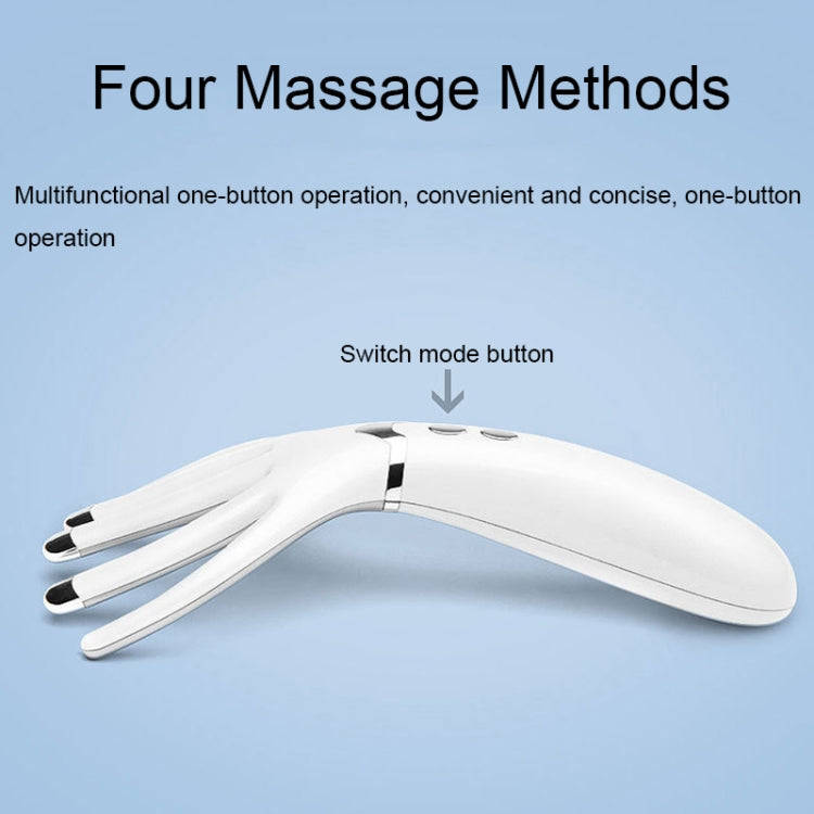 Mini Charging Electric Head Massager Multifunctional Heated Vibration Massage Comb(Pearl White)