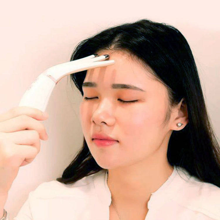 Mini Charging Electric Head Massager Multifunctional Heated Vibration Massage Comb(Pearl White)