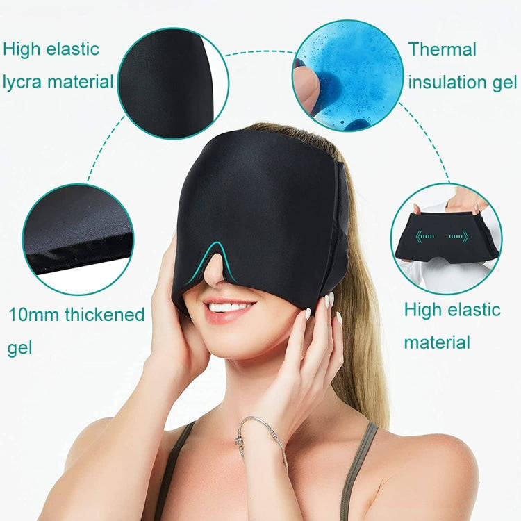 Gel Ice Hood Cooling Eye Mask Hot and Cold Compress Headband for Headache, Spec: Double-layer (Bl...