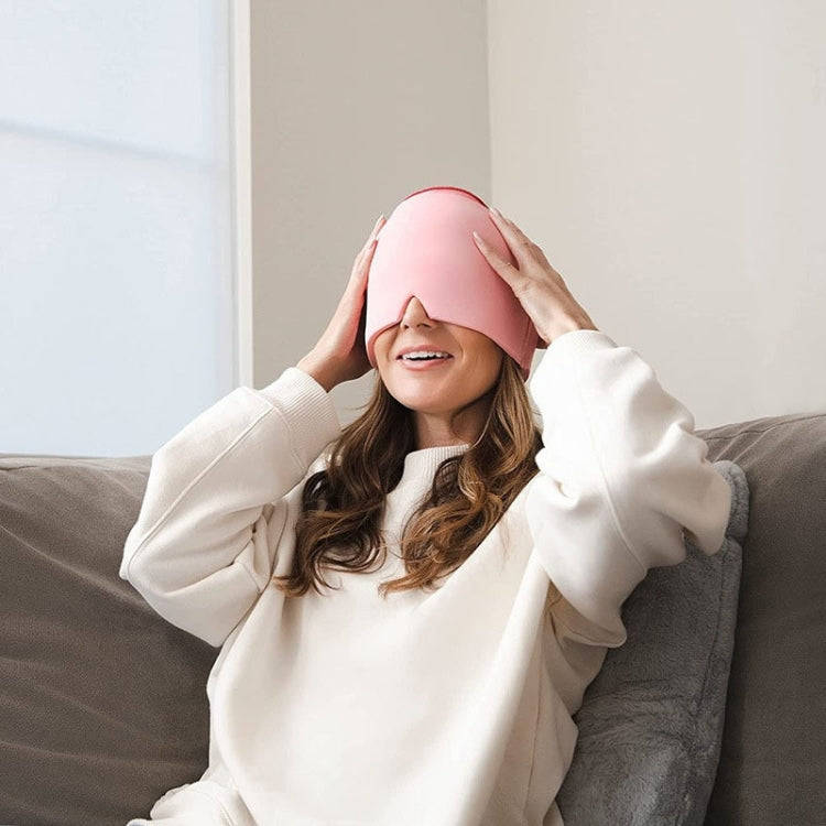 Gel Ice Hood Cooling Eye Mask Hot and Cold Compress Headband for Headache, Spec: Double-layer (Bl...