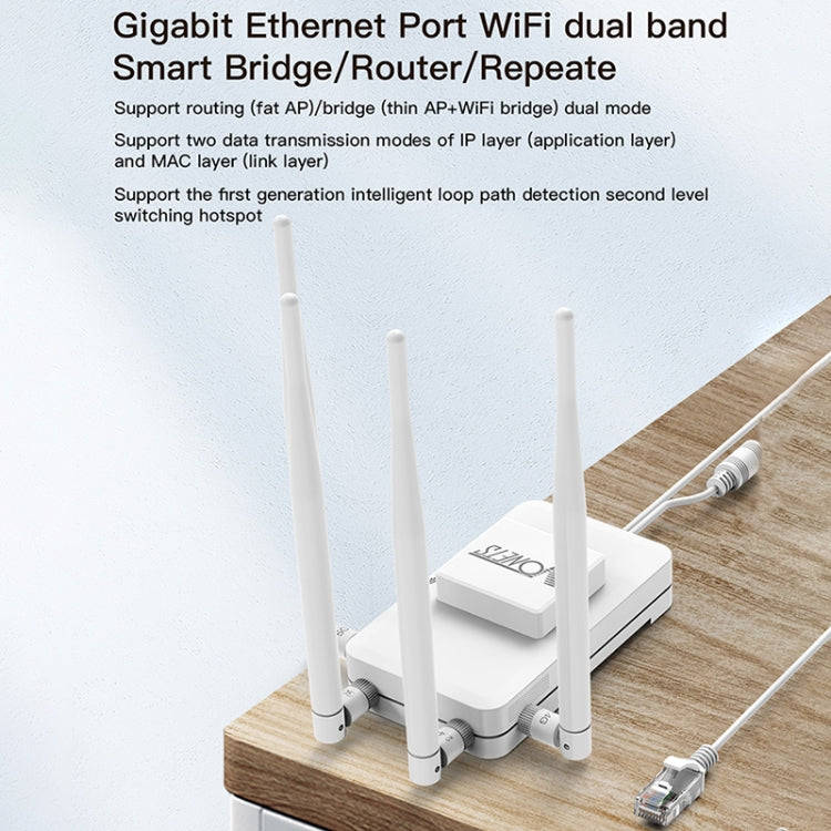 VONETS VAR1200-L 1200Mbps Wireless Bridge Built-in Antenna Dual-Band WiFi Repeater, With DC Adapt...