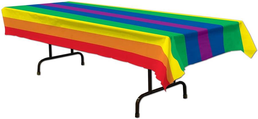 BEISTLE Rainbow Party Plastic Tablecloth