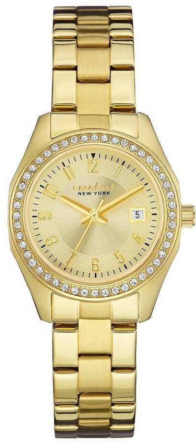 Authentic CARAVELLE By BULOVA Crystal Accented Stainless Steel Ladies Watch
