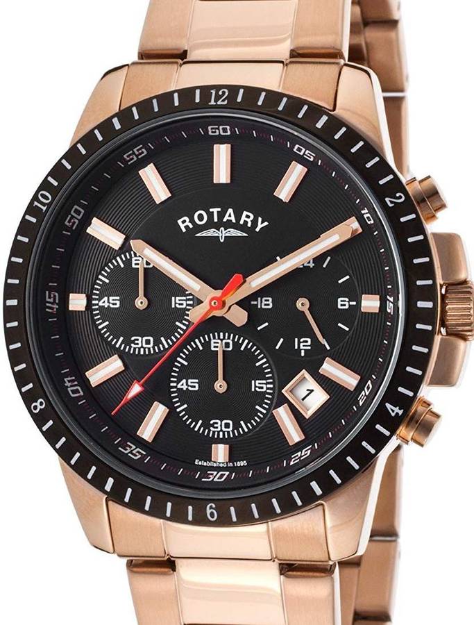 ROTARY Rose Gold Stainless Steel Mens Watch