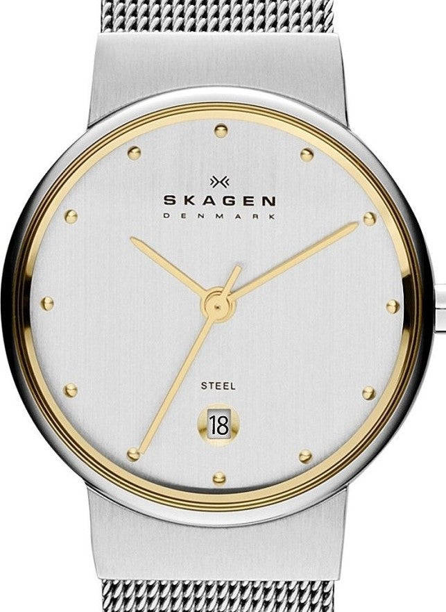 Authentic SKAGEN Denmark Two Tone Mesh Band Ladies Watch