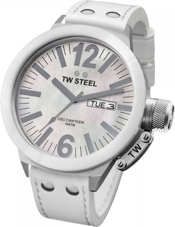Authentic TW STEEL CEO Canteen Mother Of Pearl Oversized Ladies Watch