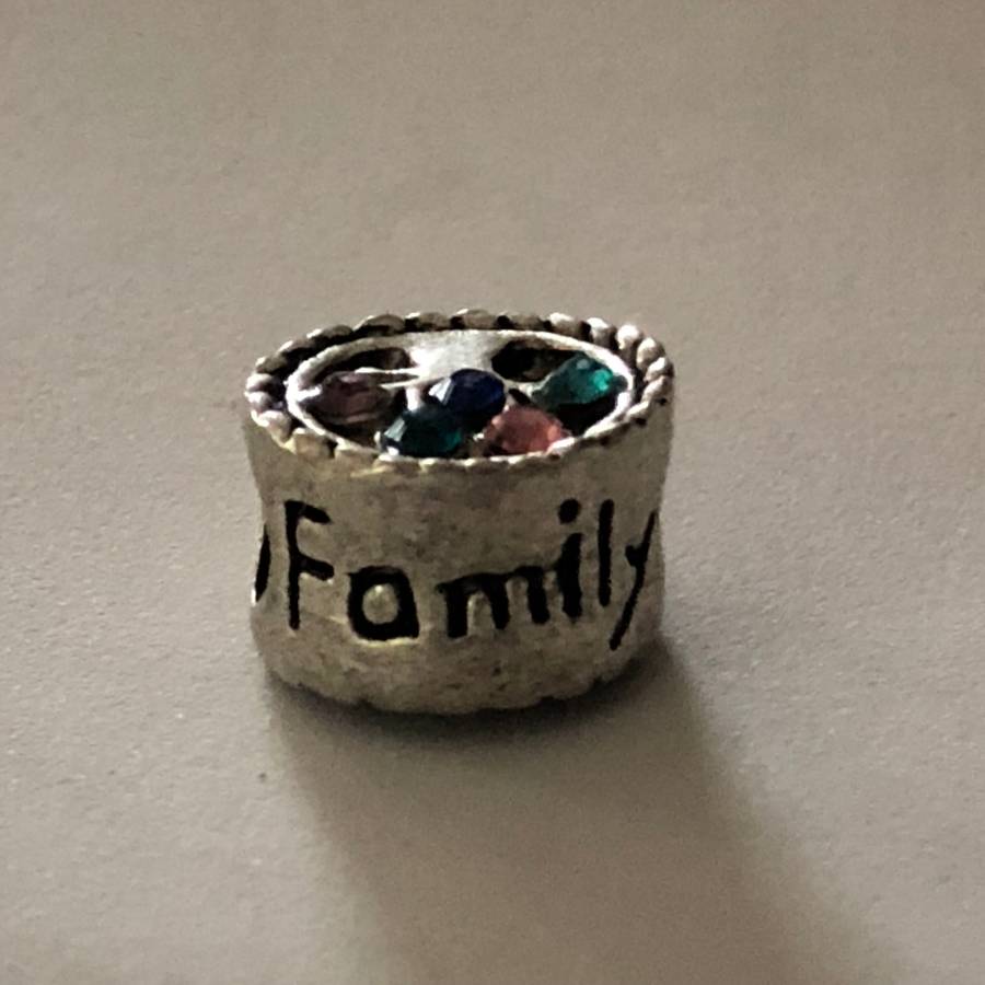 Bead Fit Pandora: 'Silver', Multicoloured Gemstone Drum, 'Family', 'Love'