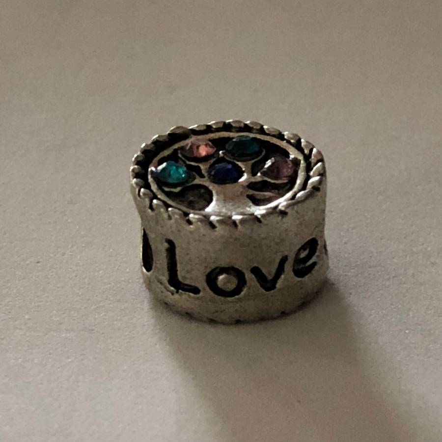 Bead Fit Pandora: 'Silver', Multicoloured Gemstone Drum, 'Family', 'Love'