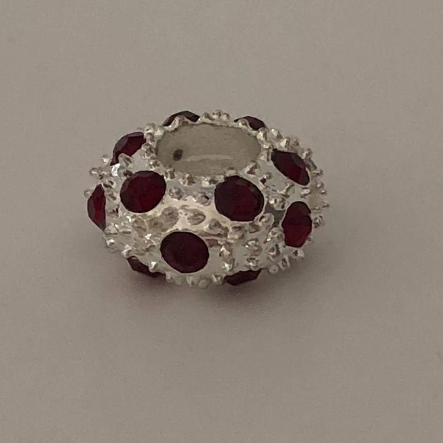 Bead Fit Pandora: 'Silver', Red Gemstones