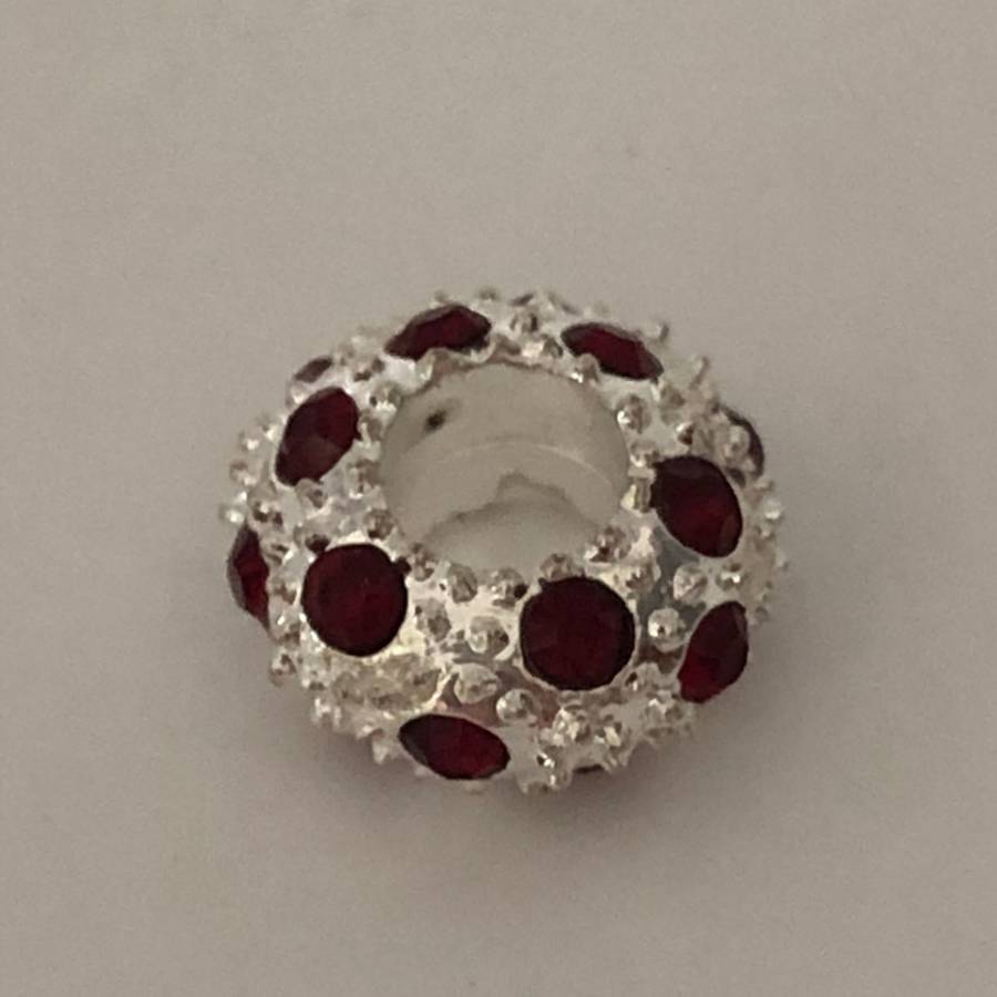 Bead Fit Pandora: 'Silver', Red Gemstones