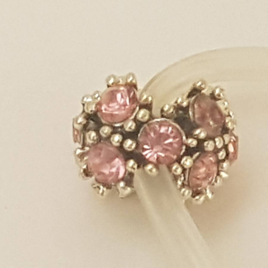 Bead Fit Pandora: 'Silver', Light Pink Gemstone & 'Silver'