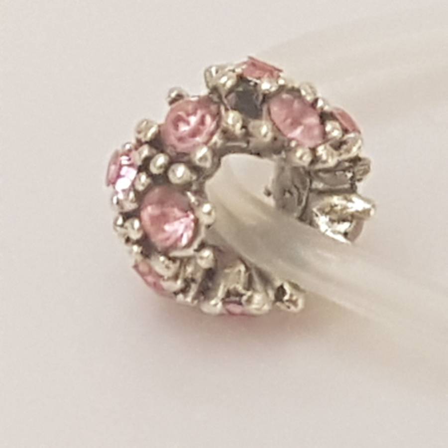 Bead Fit Pandora: 'Silver', Light Pink Gemstone & 'Silver'