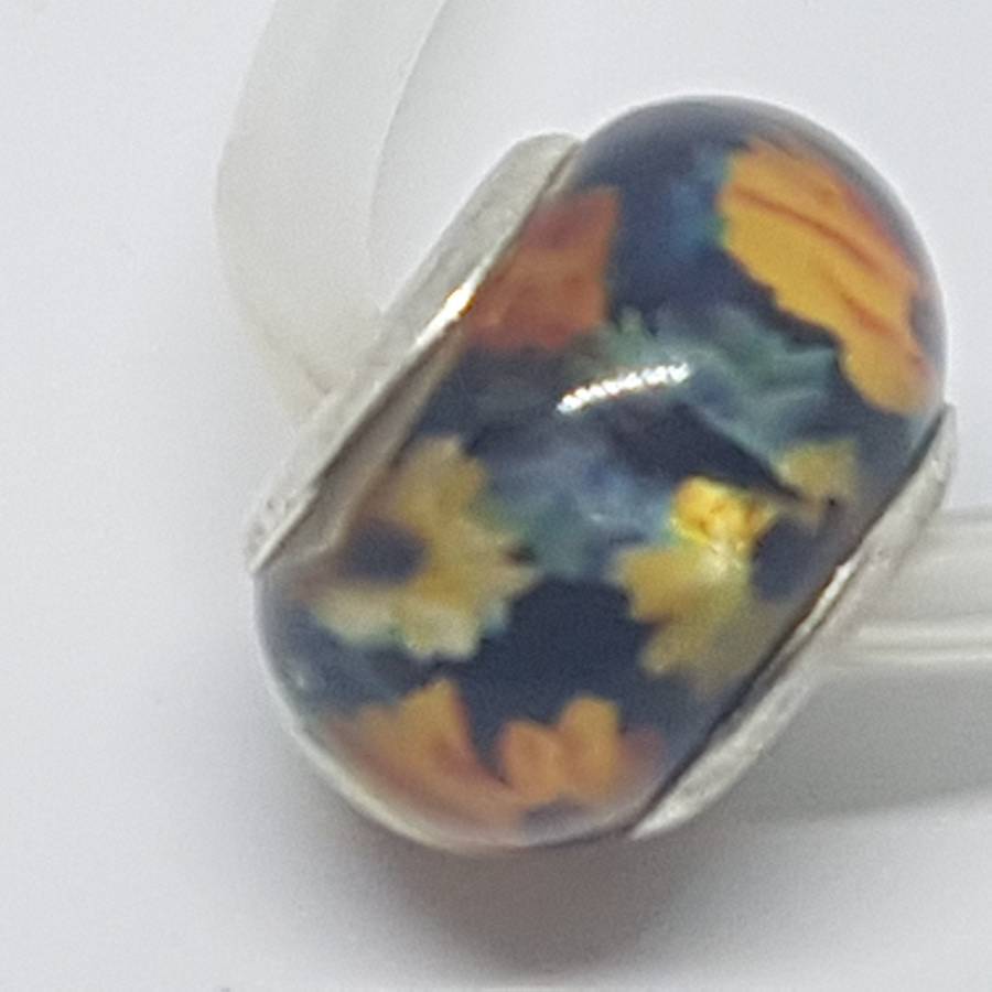 Murano-type Glass Bead Fit Pandora: Multi Coloured Flower Design