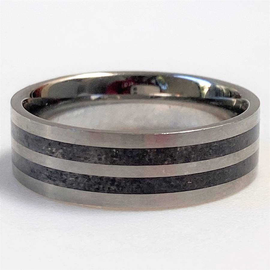 Stainless Steel Mens Ring with Stripes