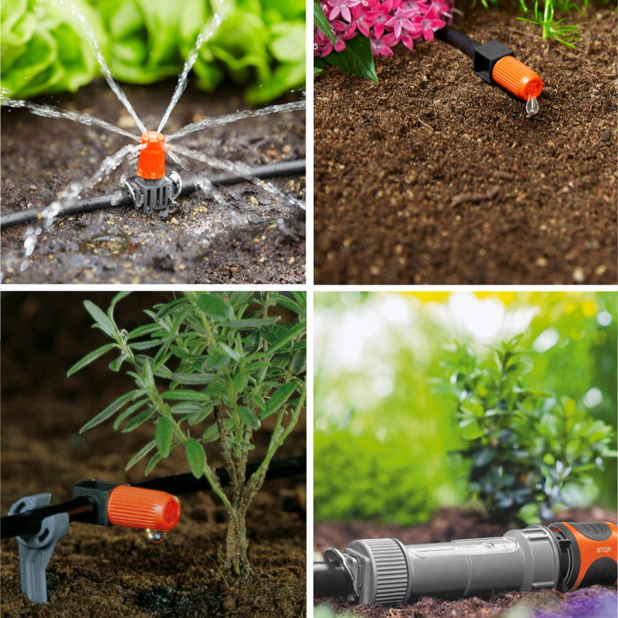 GARDENA Micro-Drip Start Set for Flower Pots - Medium + FREE PLANT!T Water Timer