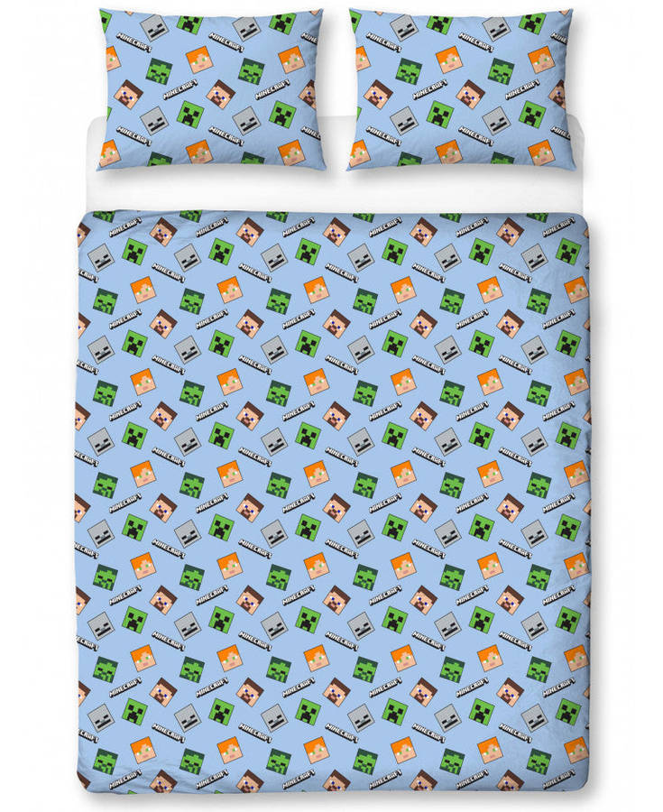 Minecraft Epic Duvet Cover And Pillowcase Set - Minecraft Bedding  - Double