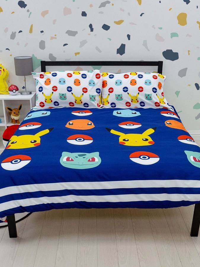 Pokémon Badges Duvet Cover and Pillowcase Set - DOUBLE - Pokemon Bedding