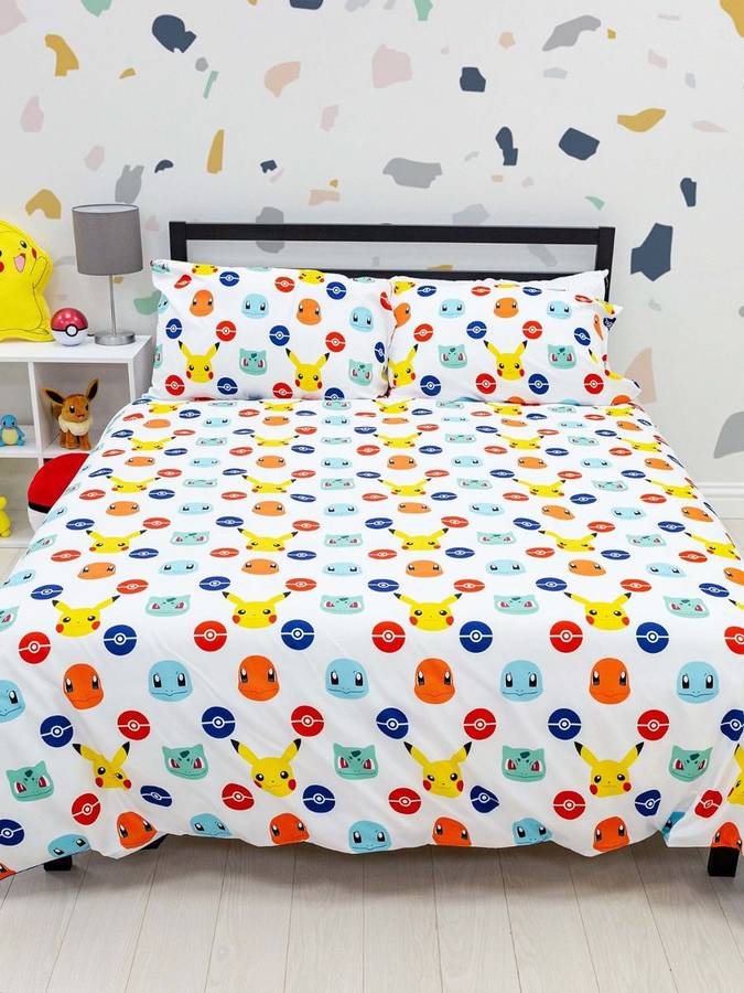 Pokémon Badges Duvet Cover and Pillowcase Set - DOUBLE - Pokemon Bedding
