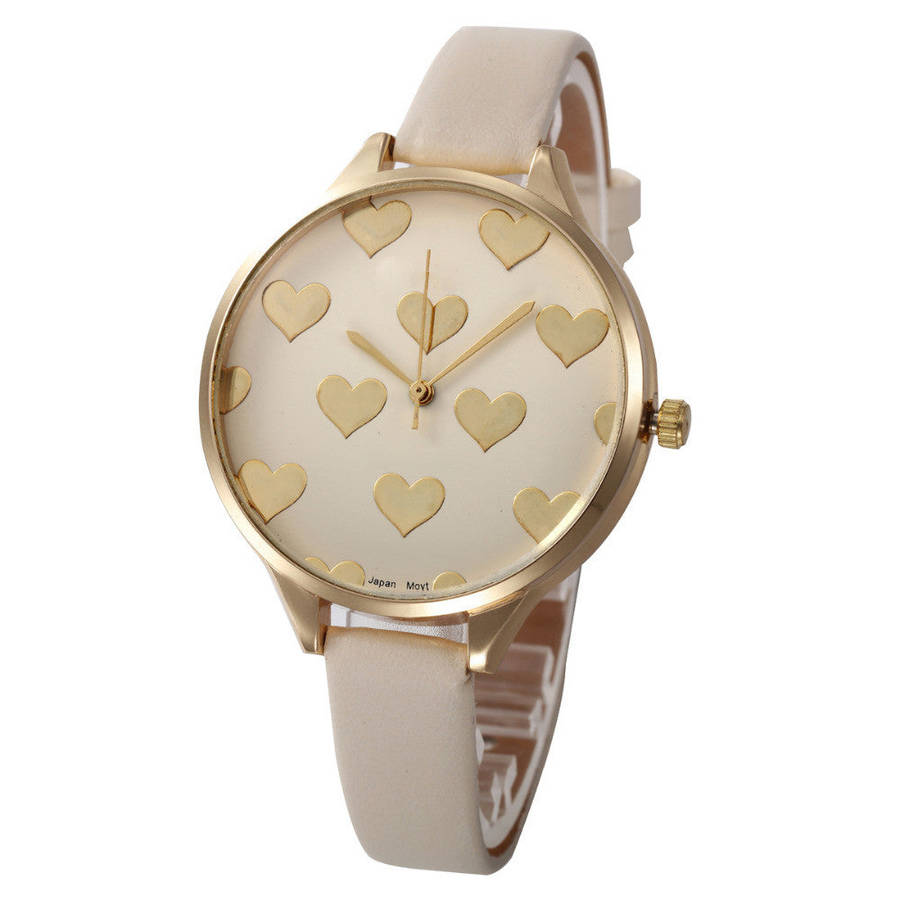 Ladies Multi Heart Watch - Ivory